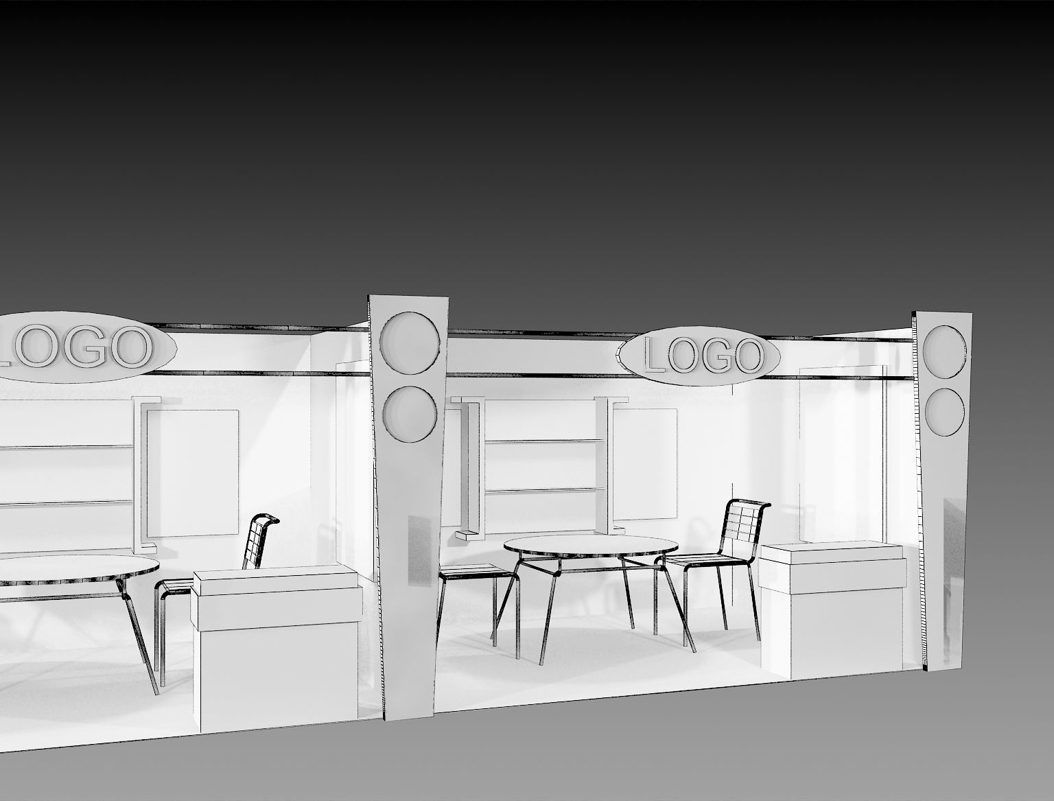 Booth Exhibition Stand a406b 3D model_3