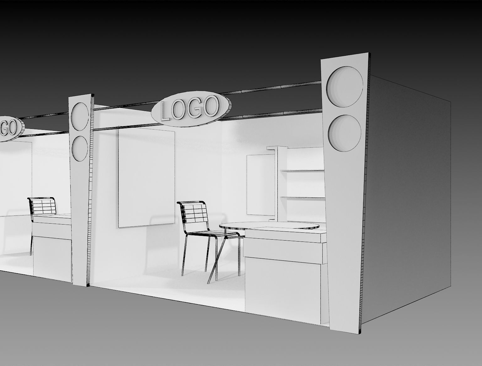 Booth Exhibition Stand a406b 3D model_5