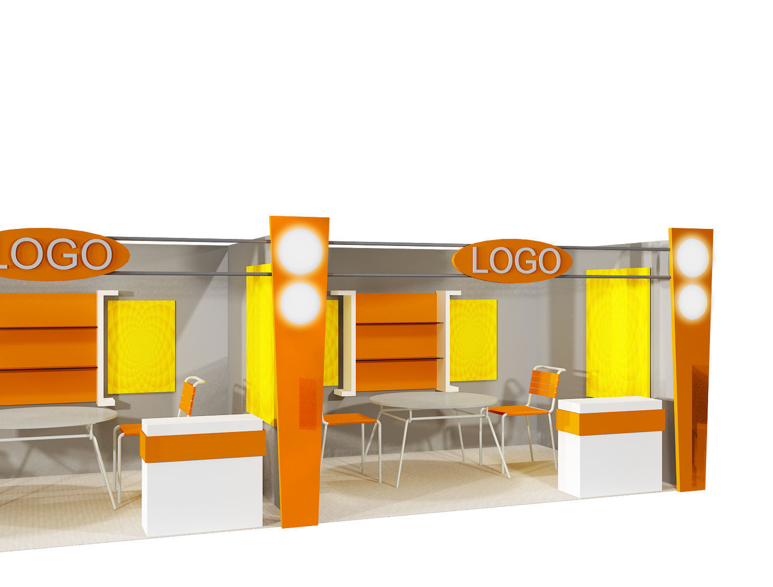 Booth Exhibition Stand a406b 3D model_2