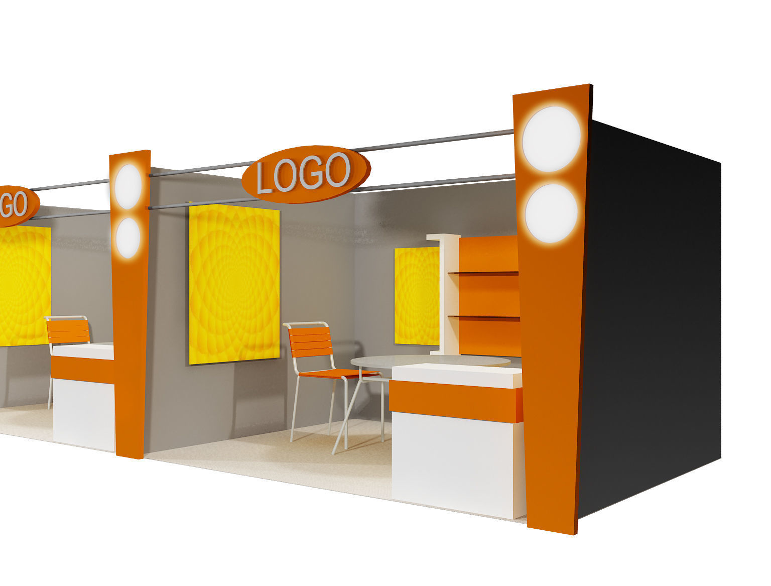 Booth Exhibition Stand a406b 3D model_4