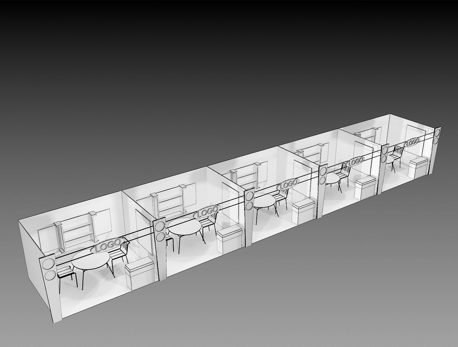 Booth Exhibition Stand a406b 3D model_7