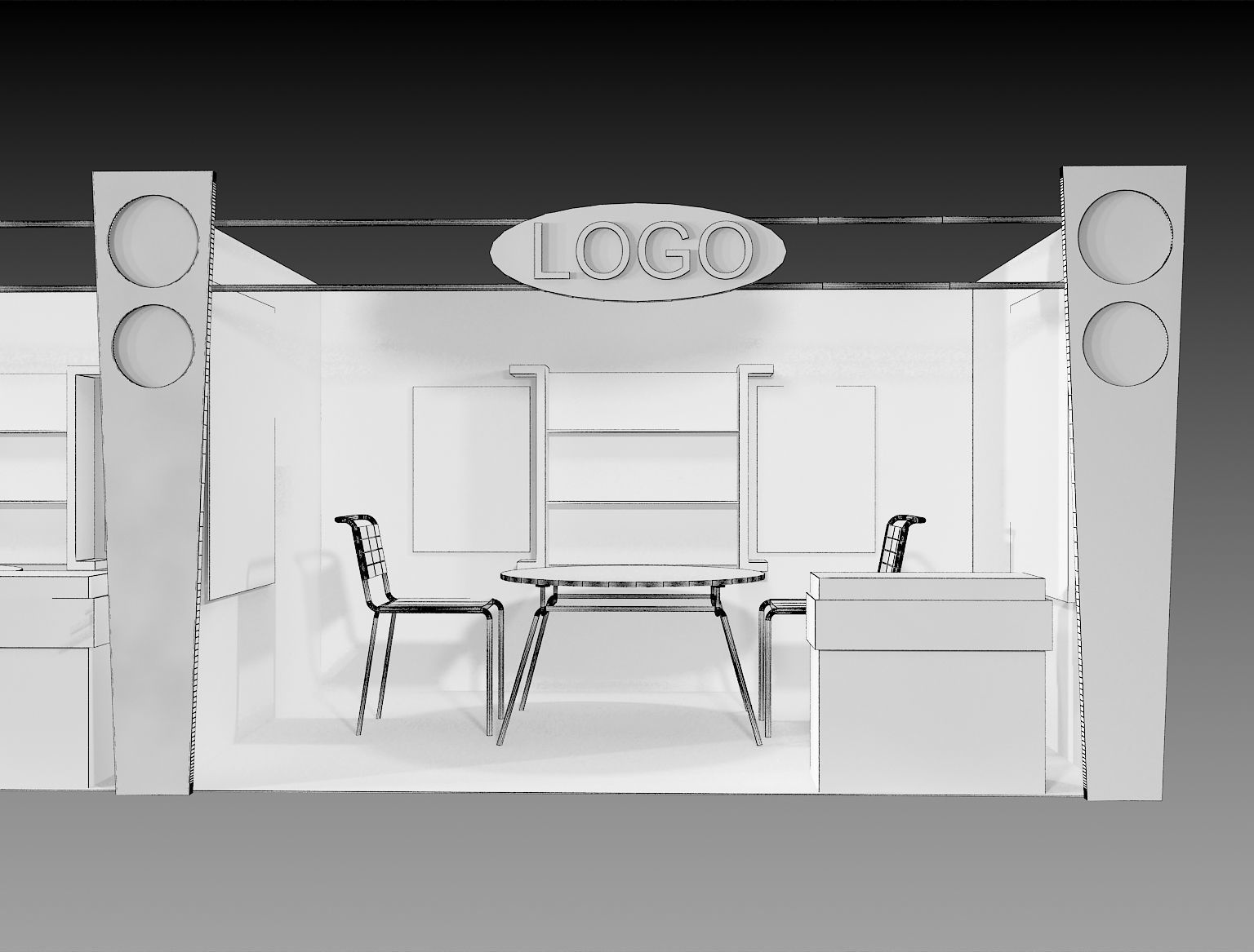 Booth Exhibition Stand a406b 3D model_1