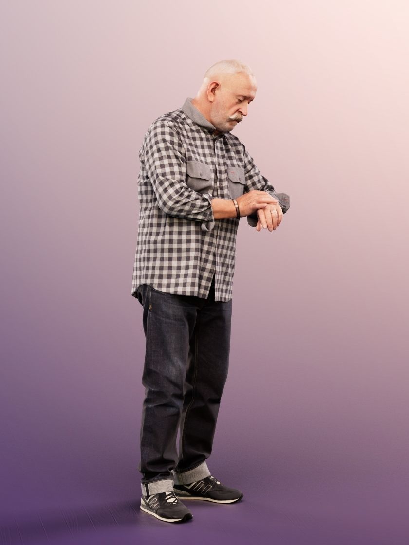 Eddie 12914 - Standing Casual Best Ager Man  Low-poly 3D model_3