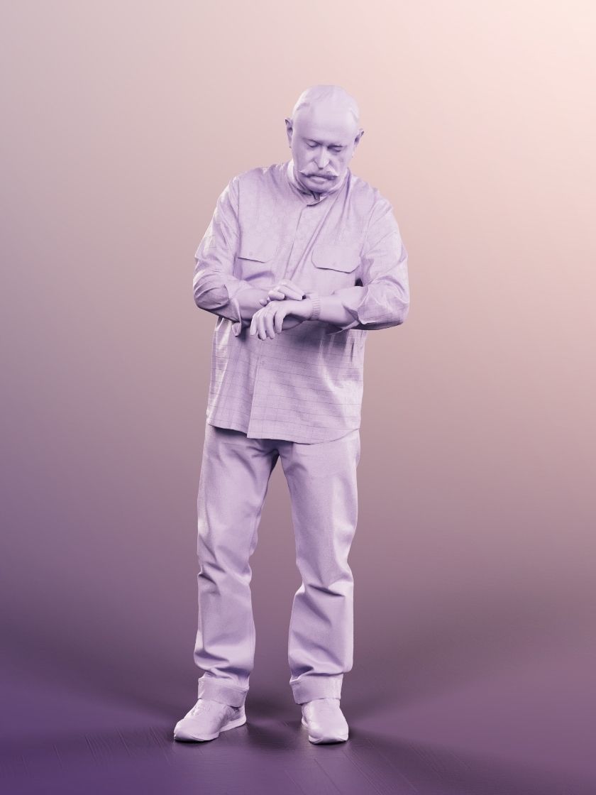 Eddie 12914 - Standing Casual Best Ager Man  Low-poly 3D model_4