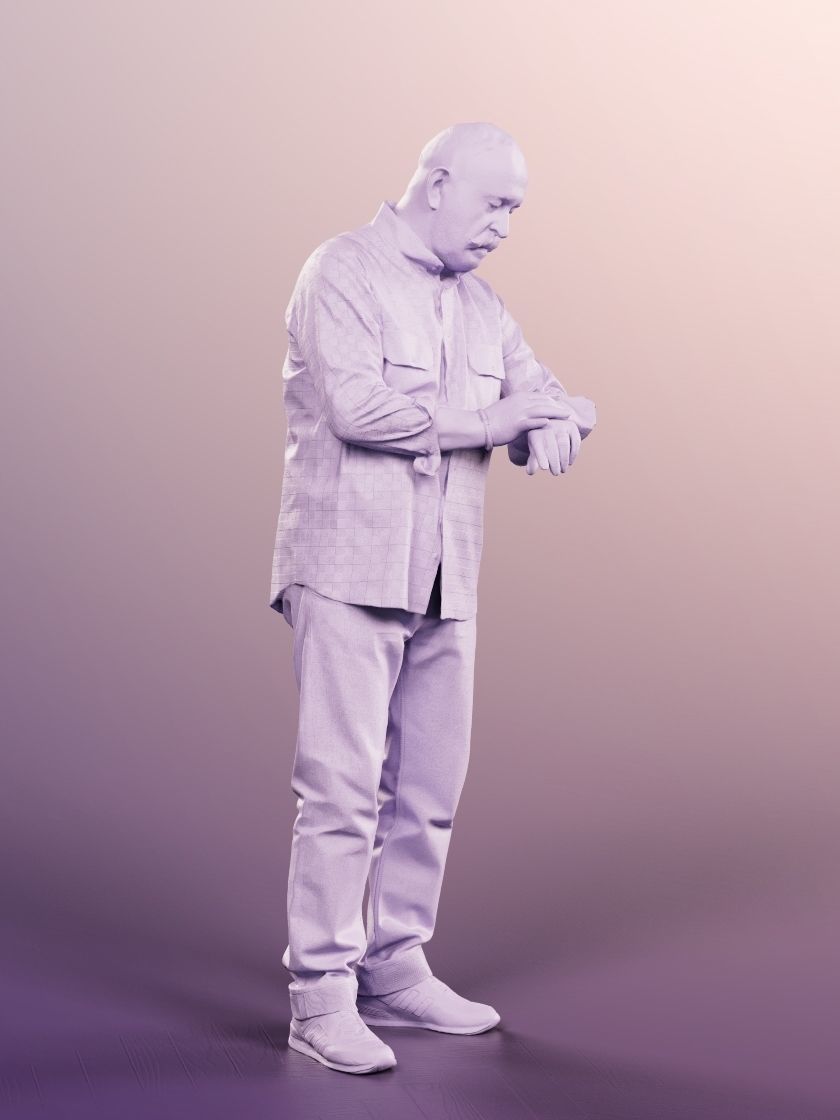 Eddie 12914 - Standing Casual Best Ager Man  Low-poly 3D model_5