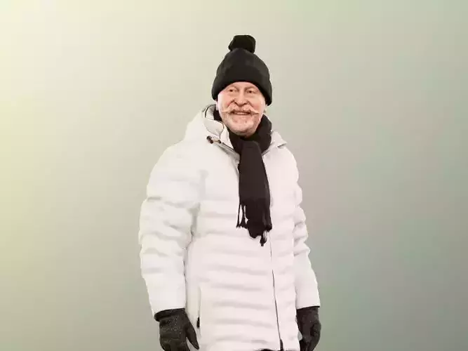 Eddie 12912 - Standing Best Ager Man Winter Outfit Low-poly 3D model