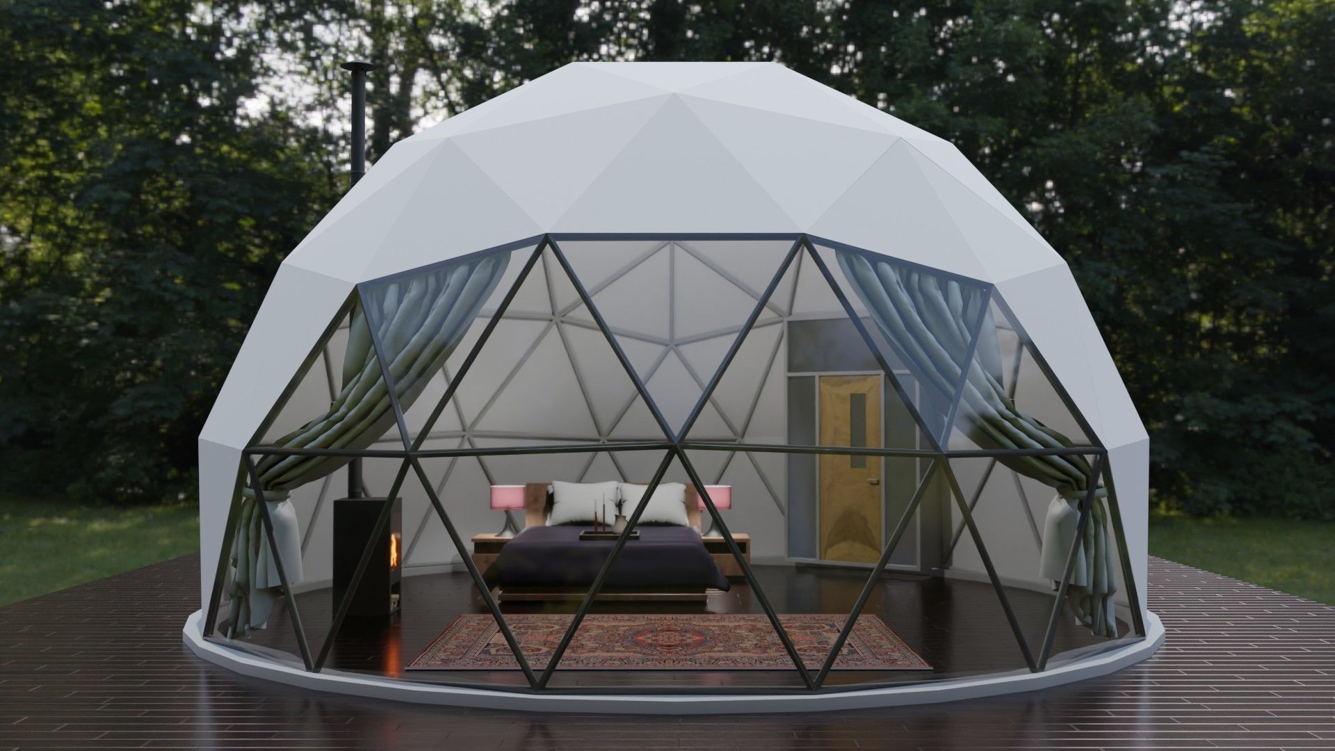 Glamping Dome Realistic 3D model_1