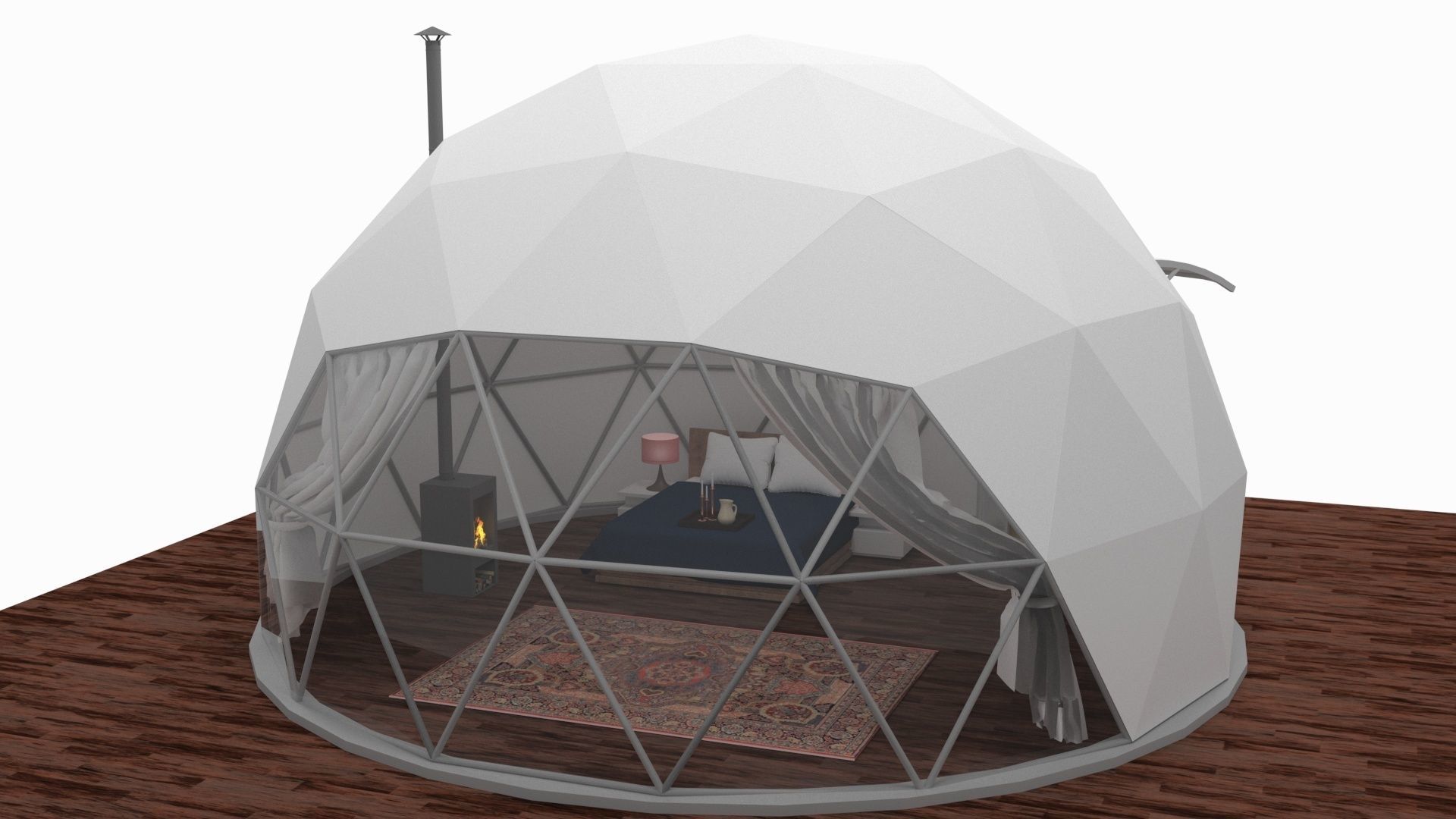 Glamping Dome Realistic 3D model_4