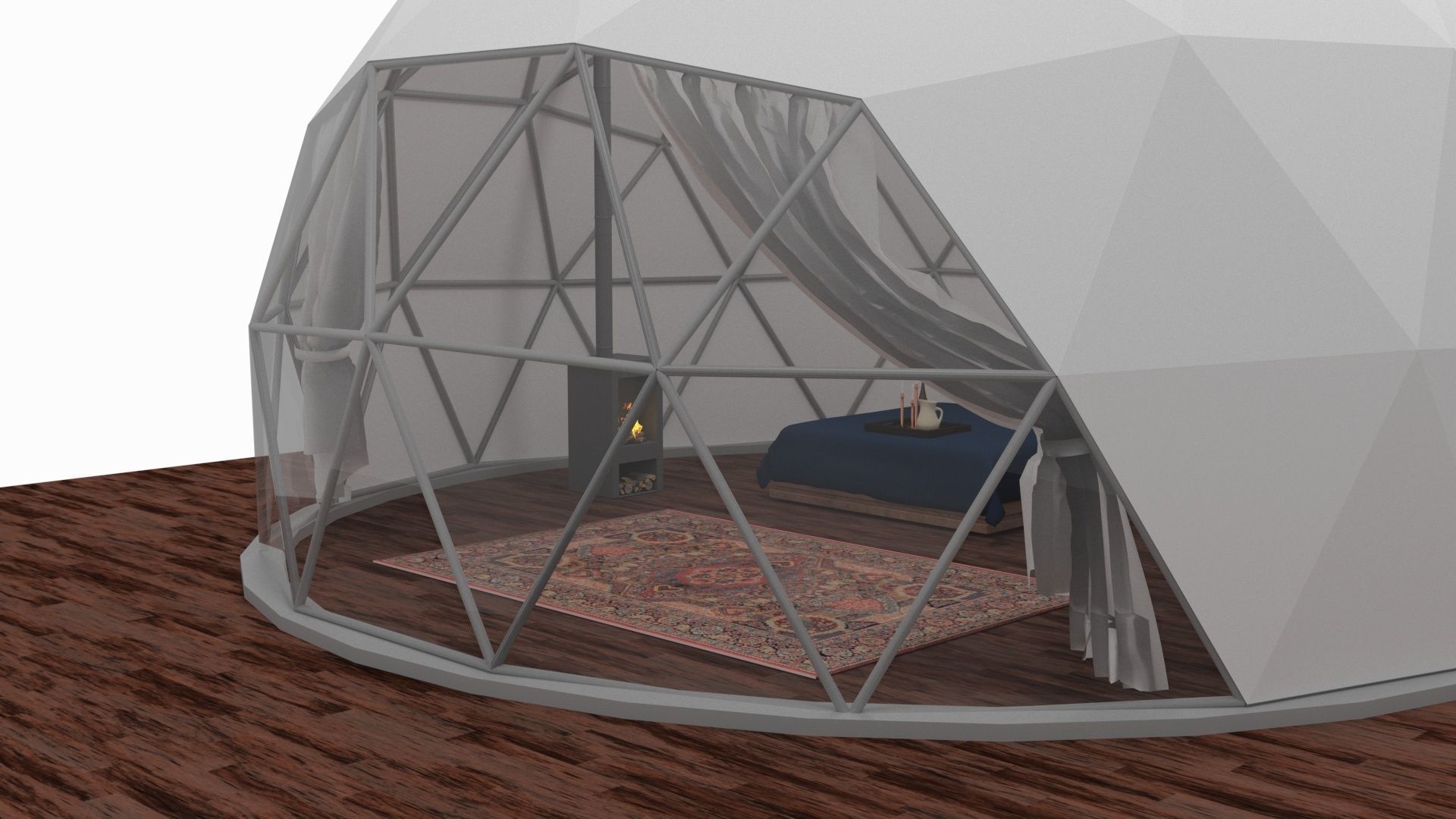 Glamping Dome Realistic 3D model_5