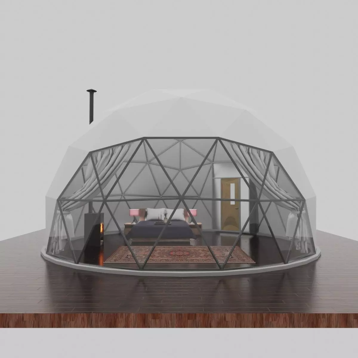 Glamping Dome Realistic 3D model_0