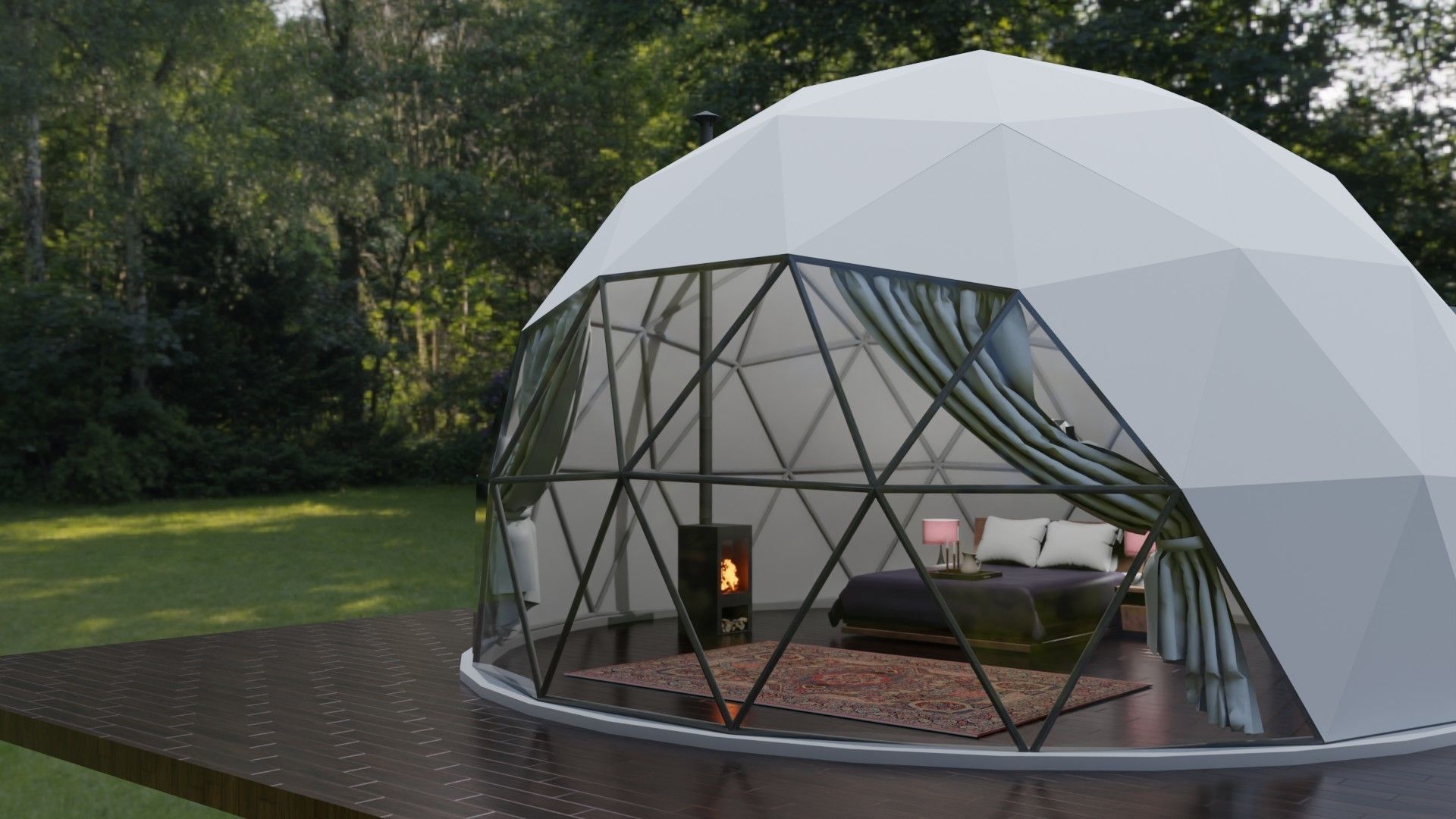 Glamping Dome Realistic 3D model_2