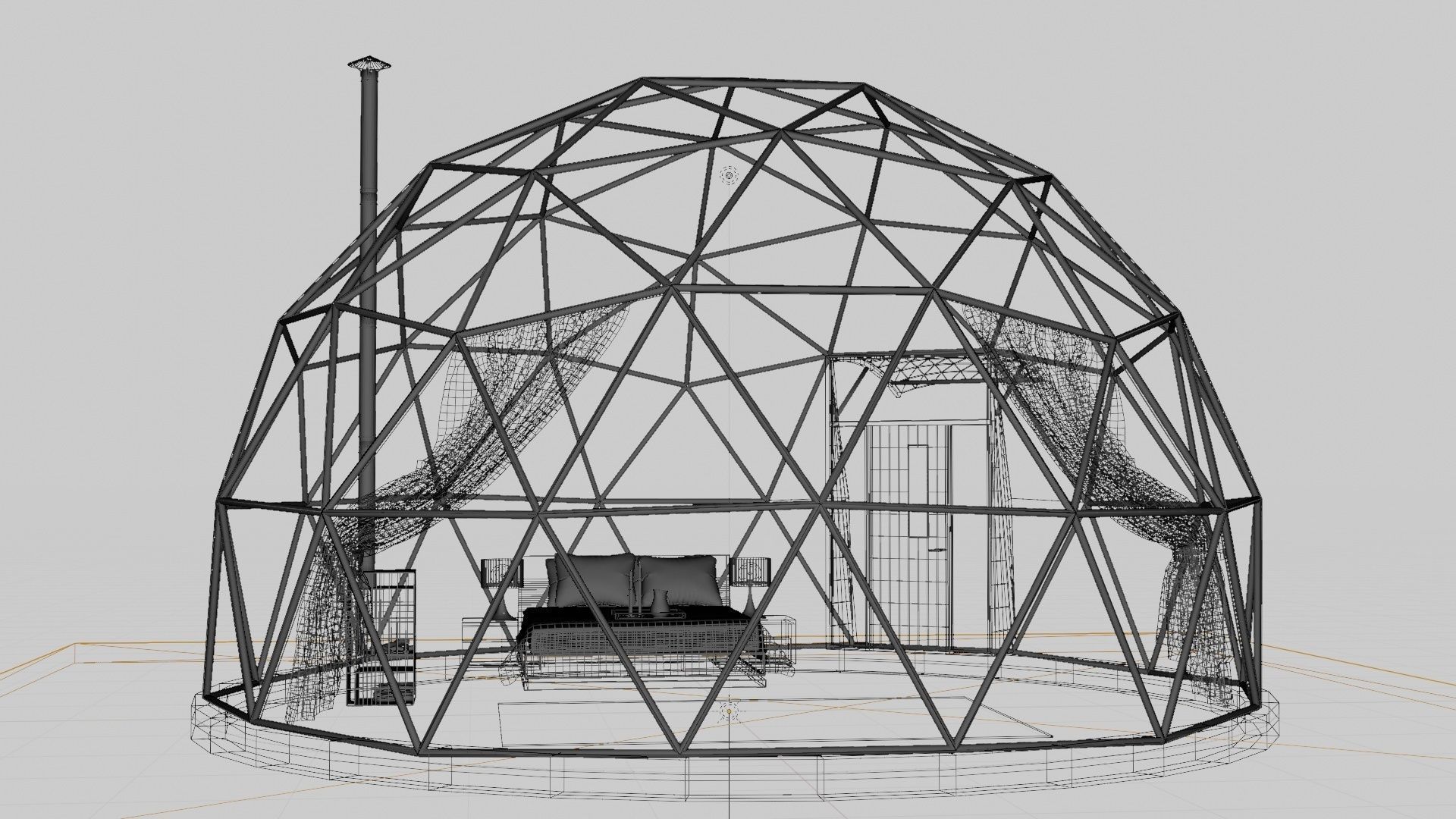 Glamping Dome Realistic 3D model_16