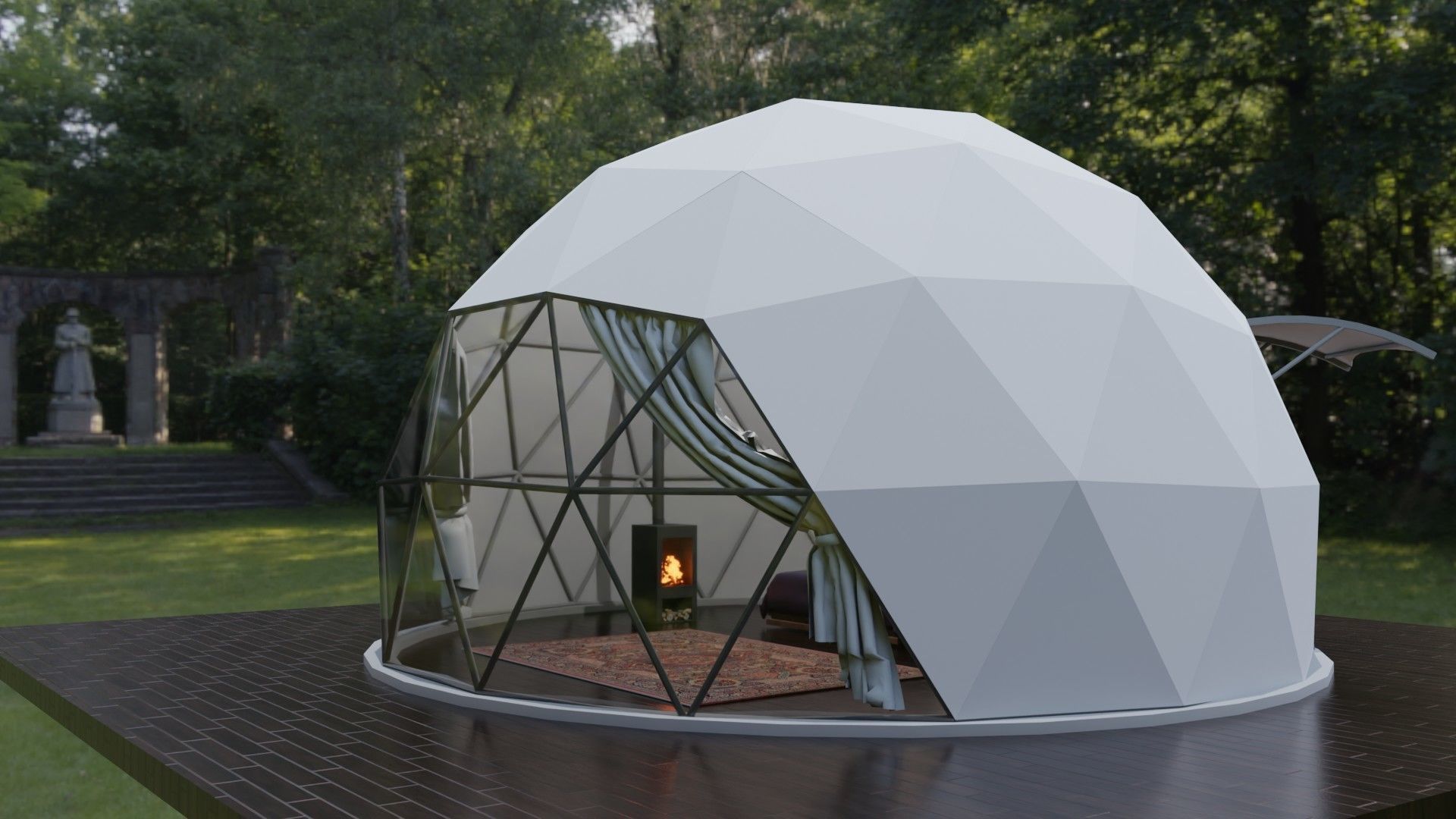 Glamping Dome Realistic 3D model_8