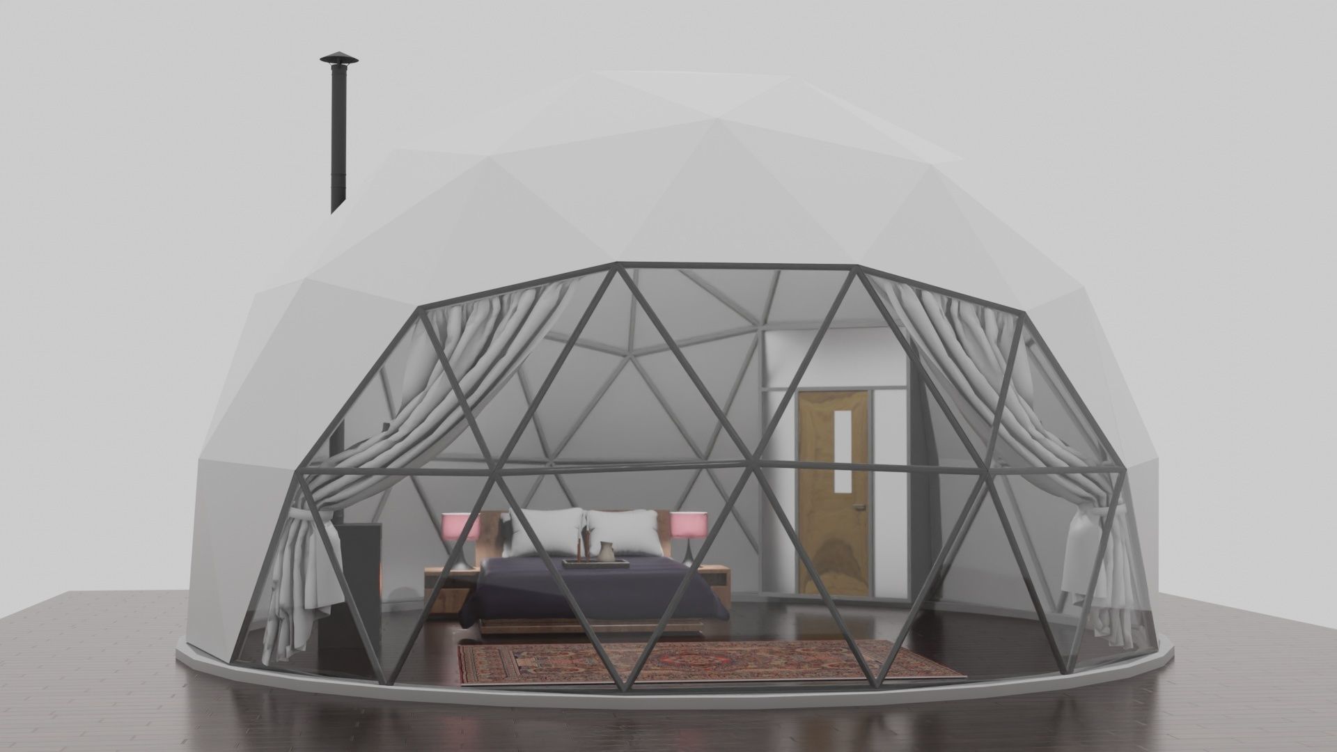 Glamping Dome Realistic 3D model_3