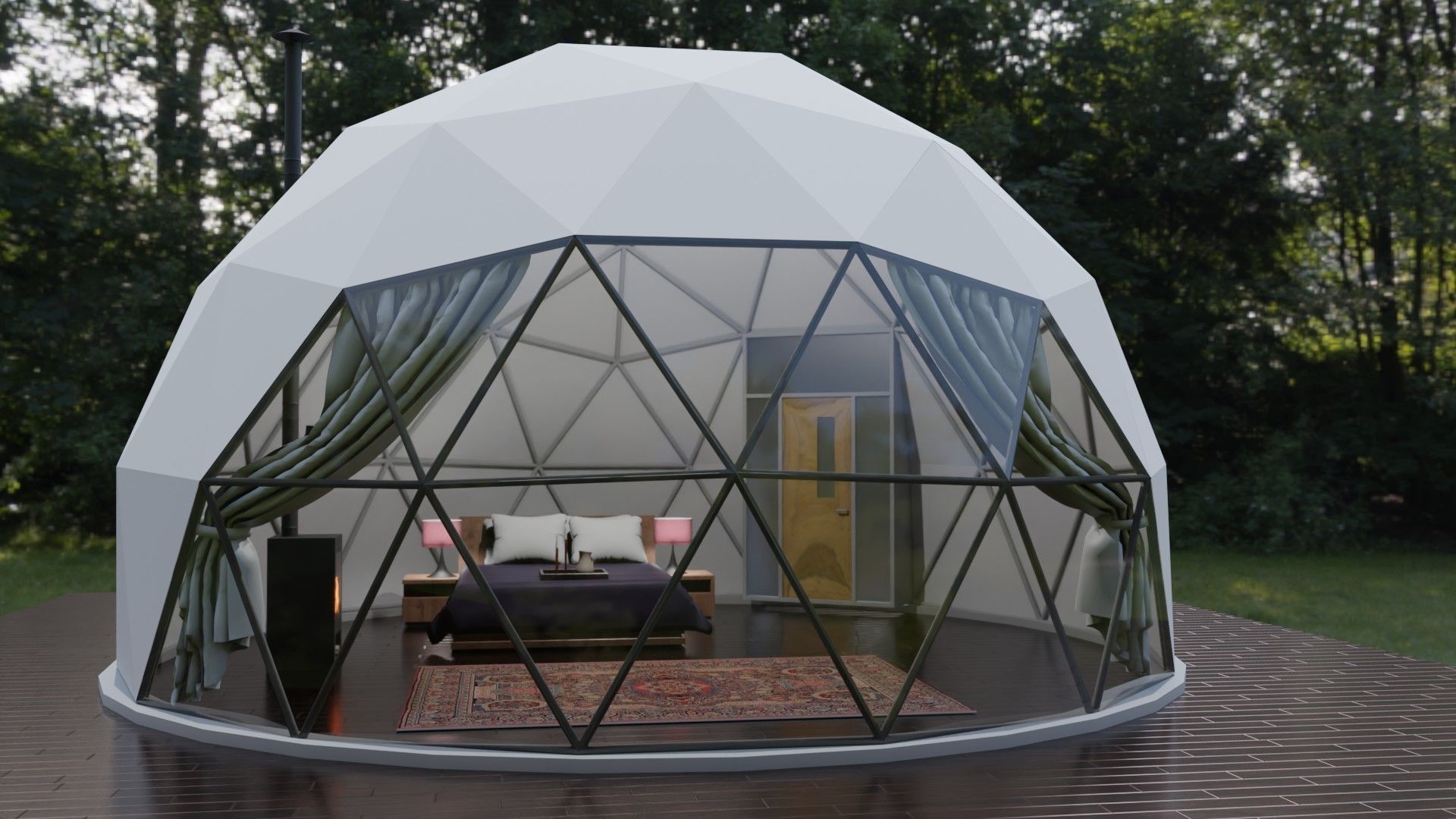 Glamping Dome Realistic 3D model_15