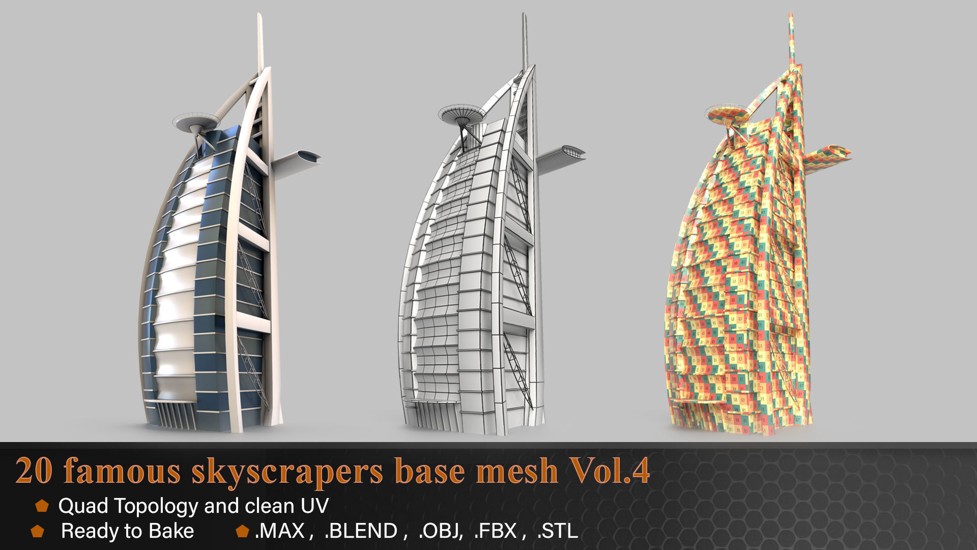 20 Famous Skyscrapers Base Mesh Vol 4 Low-poly 3D model_1