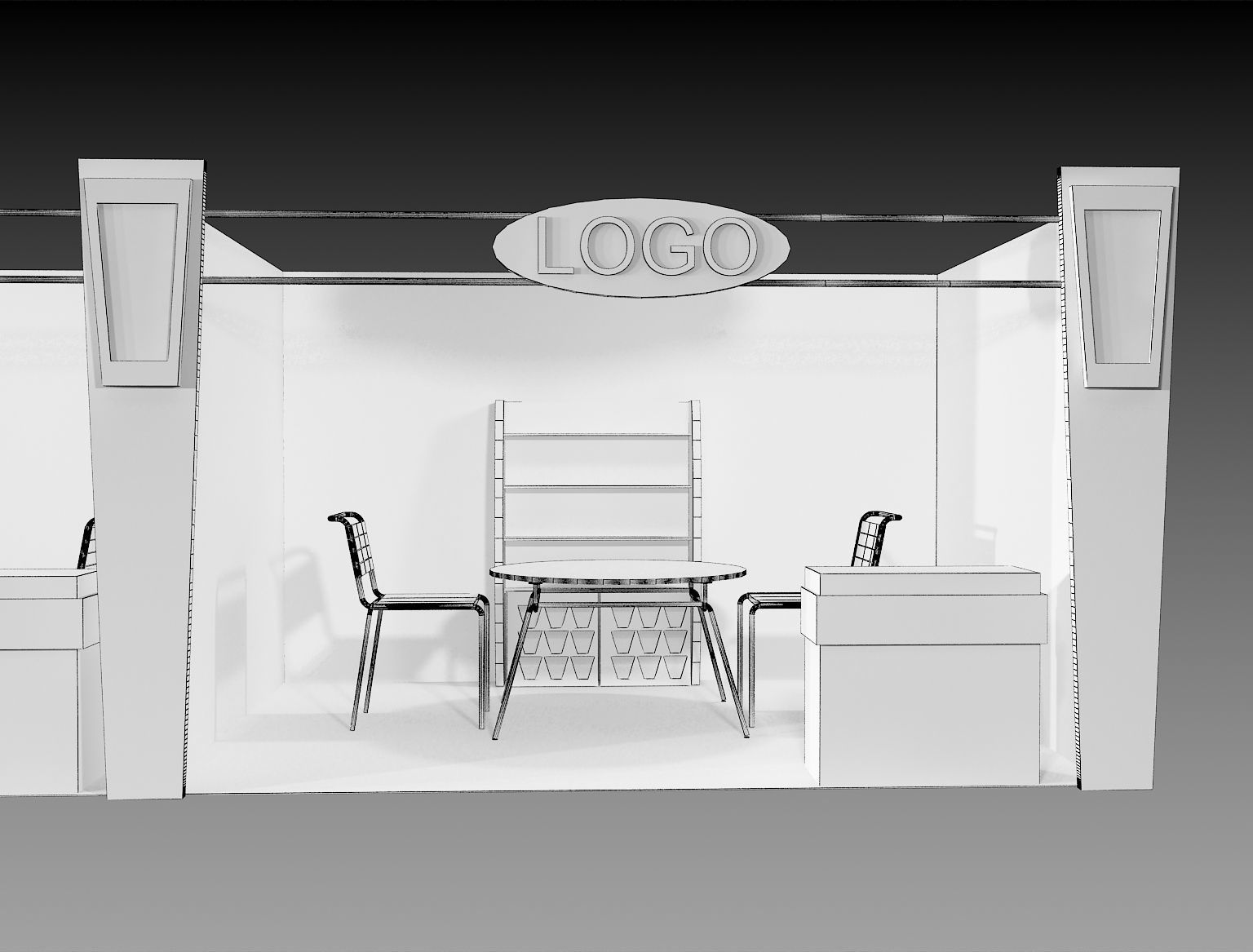 Booth Exhibition Stand a406d 3D model_1