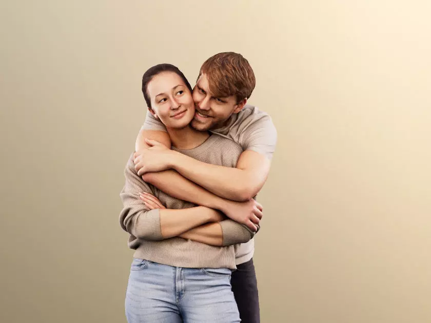 Noelle Silas 12745 - Standing Couple Hugging Low-poly 3D model_0