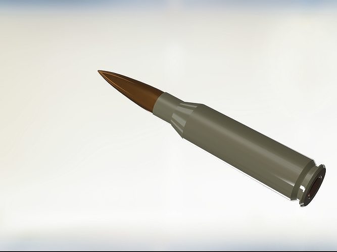Cartridge for Kalashnikov assault rifle caliber 7 62 3D print model