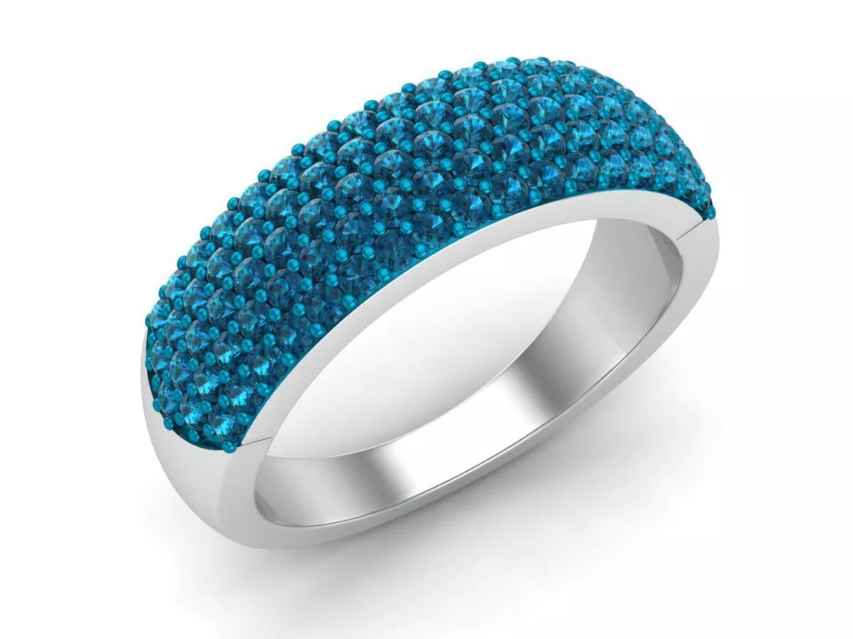 Round Diamond Ladies Wedding Anniversary Band Stackable Ring 3D print model