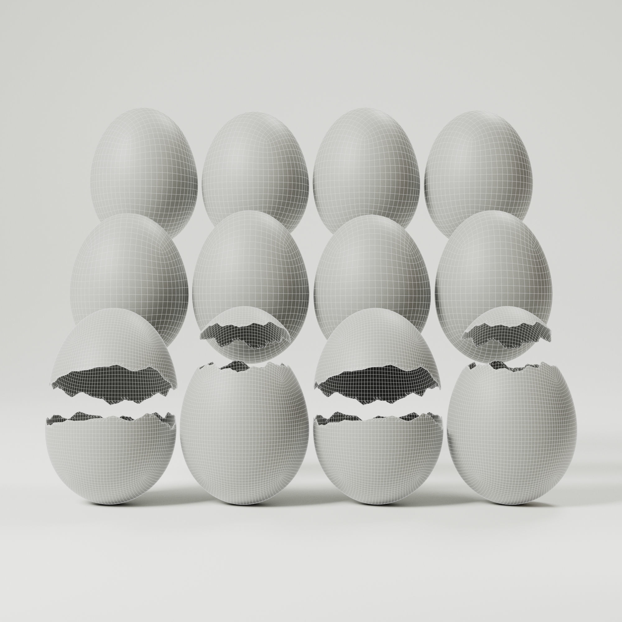 Eggs - 12 Variations 3D model_1