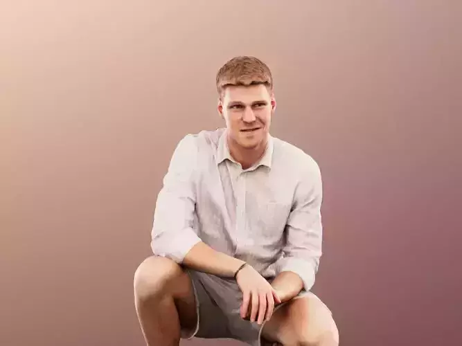 Scott 11997 - Crouching Man In Summer Outfit