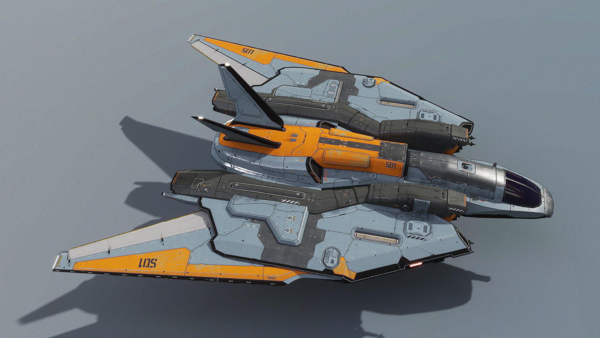 Spacefighter Y-48A Fly Low-poly 3D model_2