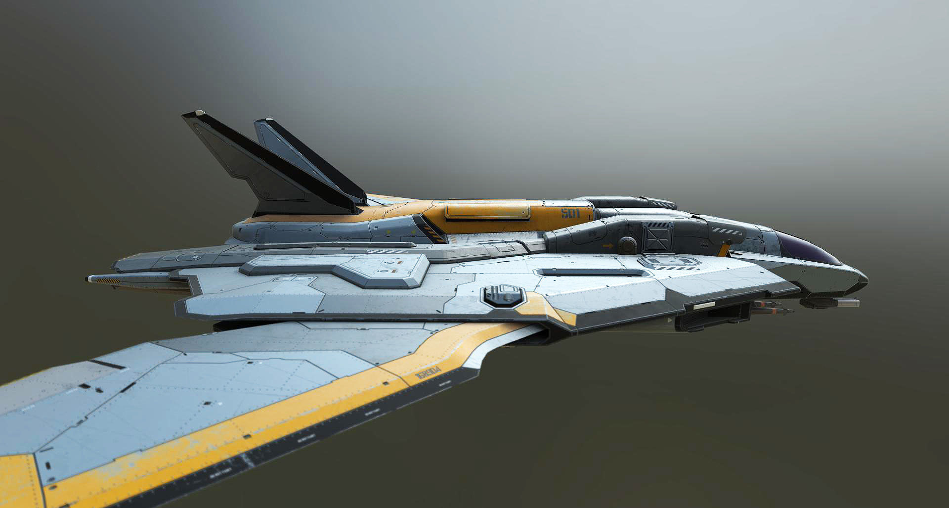 Spacefighter Y-48A Fly Low-poly 3D model_8