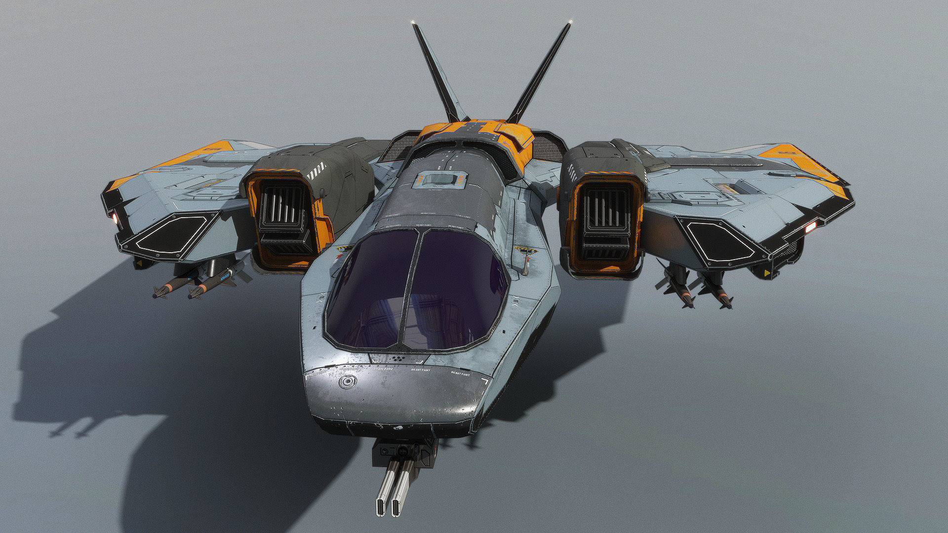 Spacefighter Y-48A Fly Low-poly 3D model_3