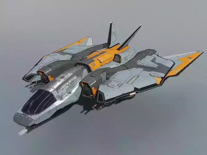 Spacefighter Y-48A Fly Low-poly 3D model