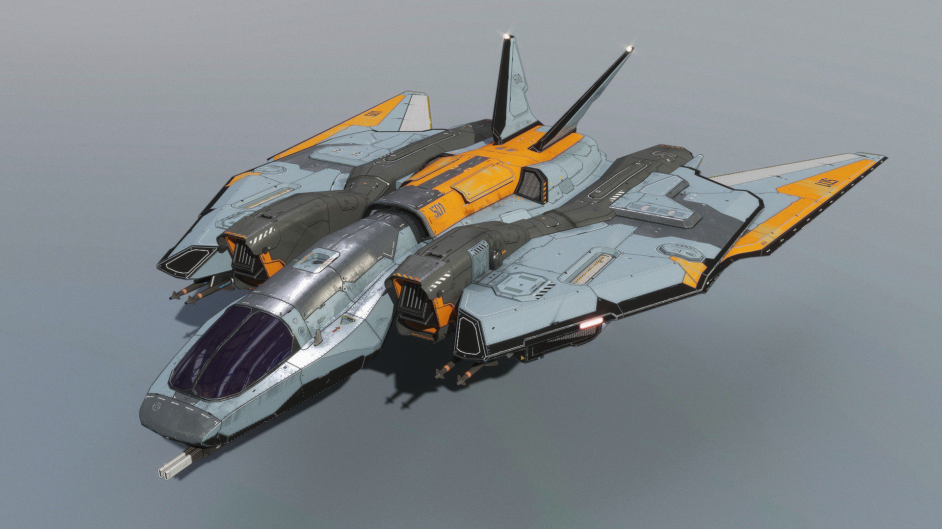 Spacefighter Y-48A Fly Low-poly 3D model_1