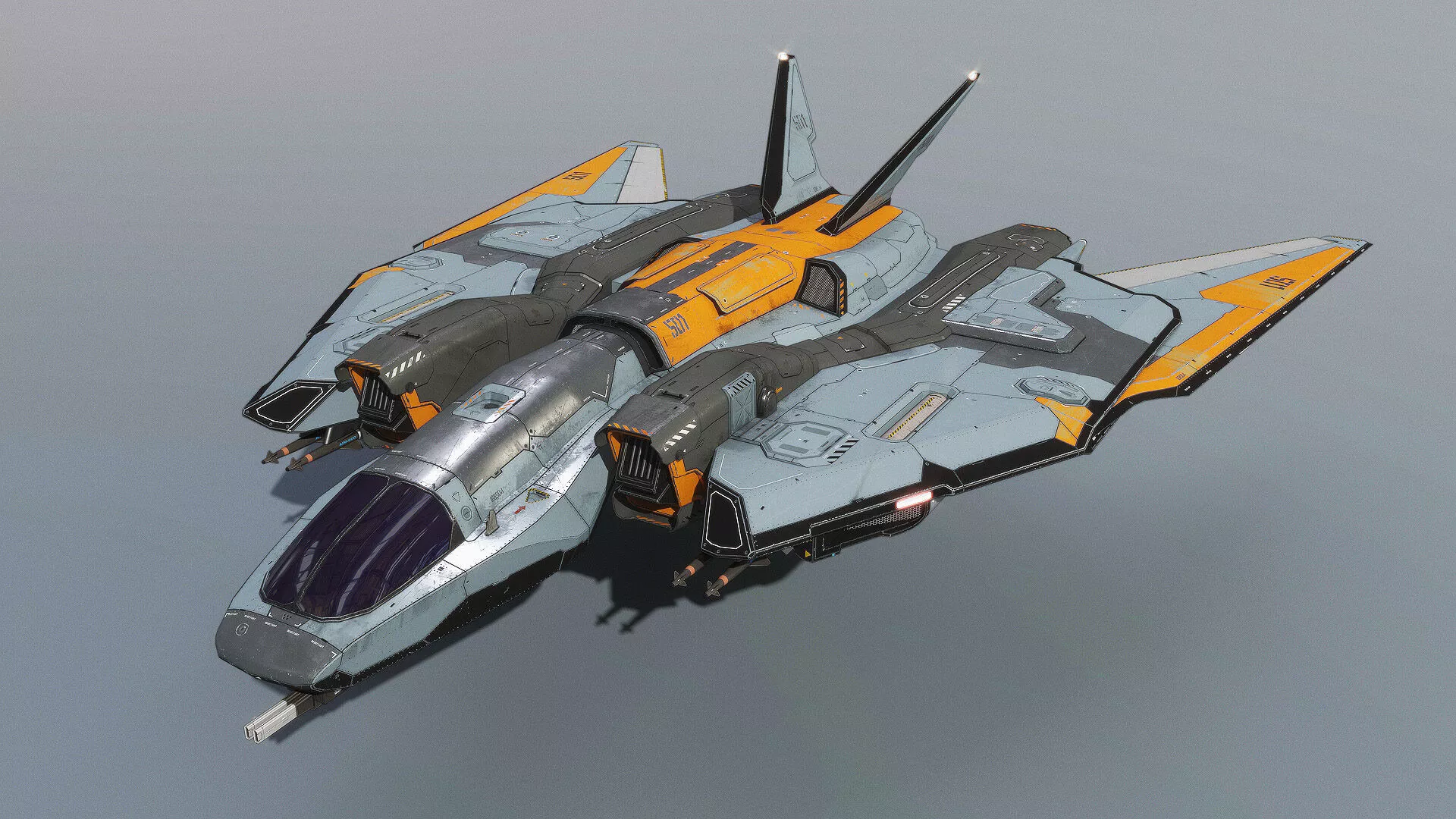 Spacefighter Y-48A Fly Low-poly 3D model