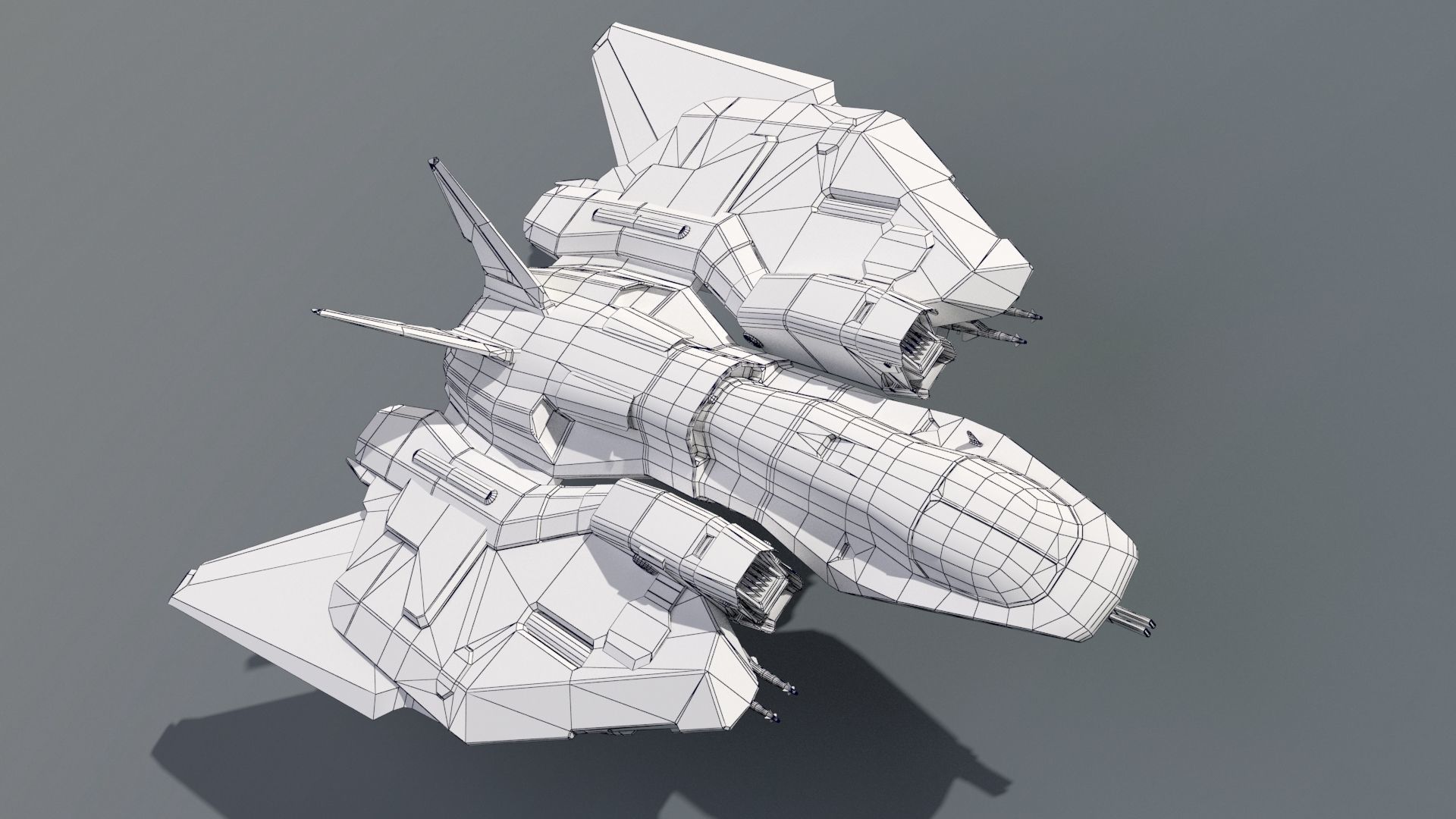 Spacefighter Y-48A Fly Low-poly 3D model_19