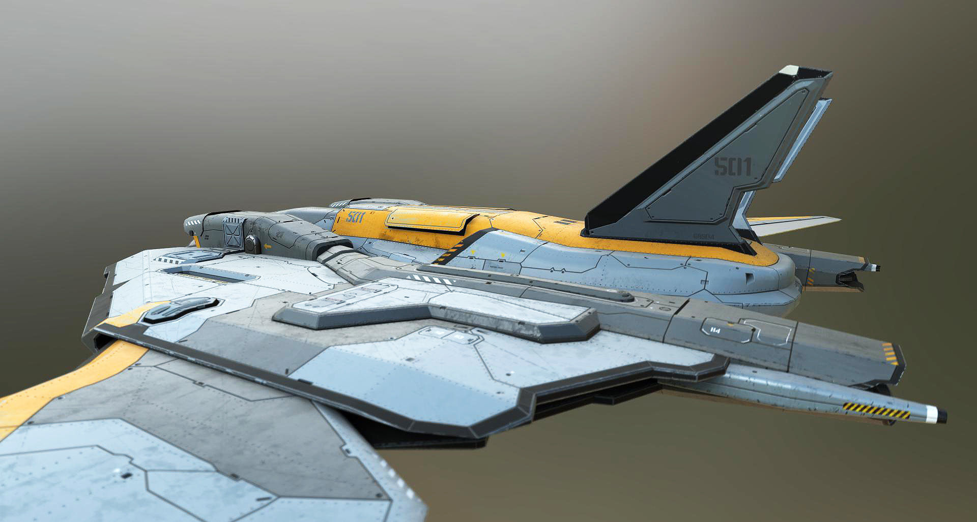 Spacefighter Y-48A Fly Low-poly 3D model_13