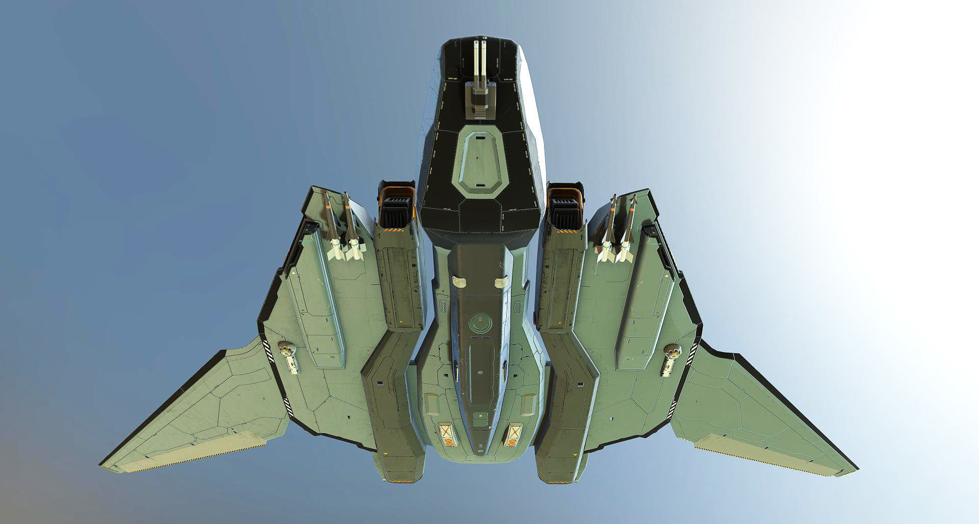 Spacefighter Y-48A Fly Low-poly 3D model_11