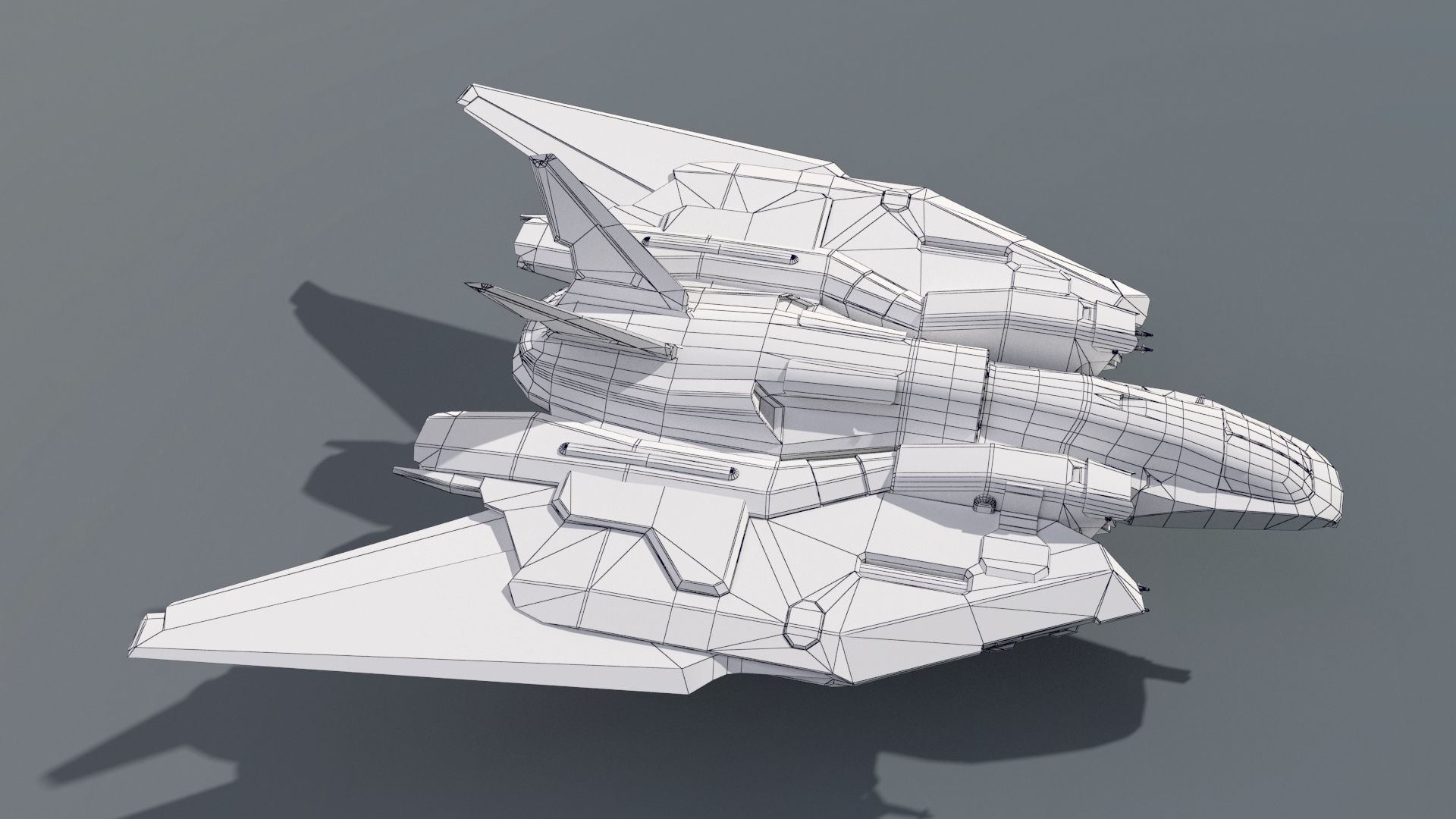 Spacefighter Y-48A Fly Low-poly 3D model_16