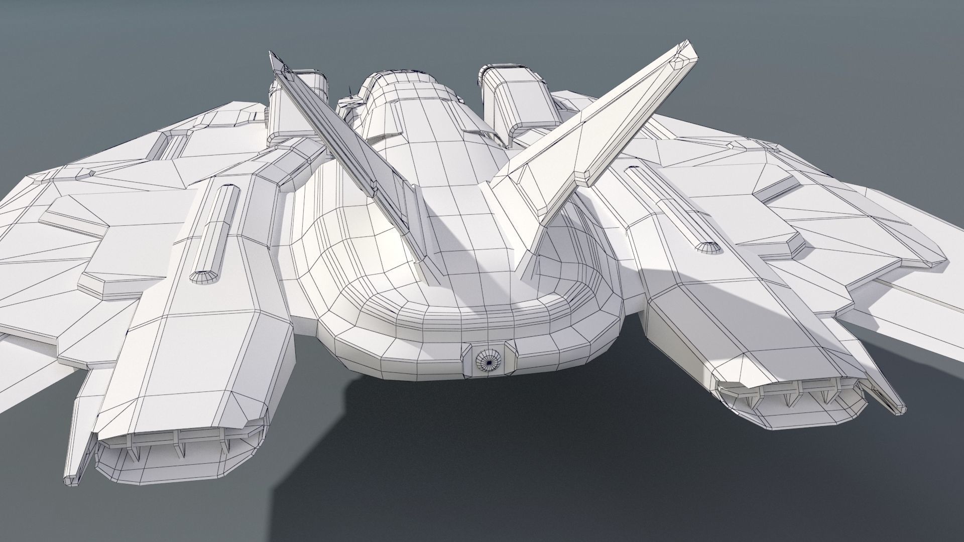 Spacefighter Y-48A Fly Low-poly 3D model_18