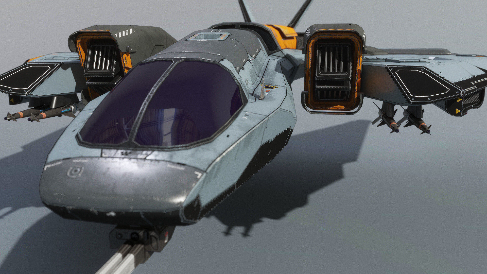 Spacefighter Y-48A Fly Low-poly 3D model_4