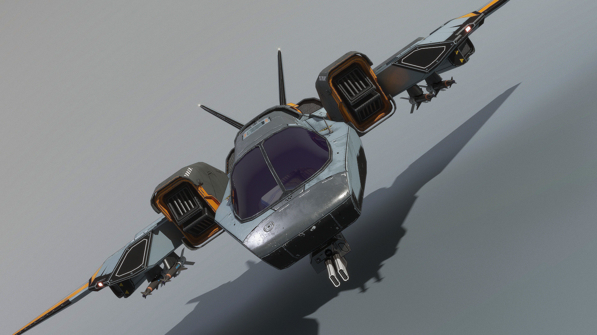 Spacefighter Y-48A Fly Low-poly 3D model_7