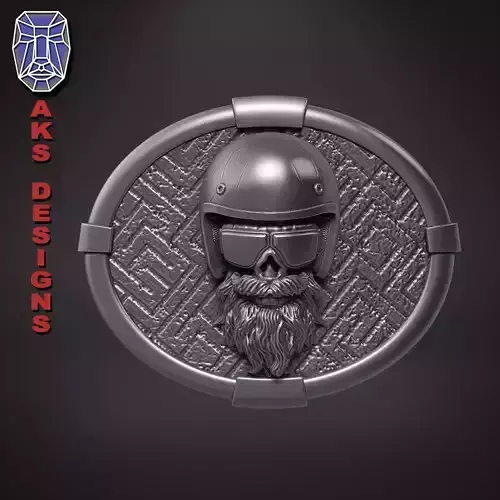Biker skull version 6 Belt buckle