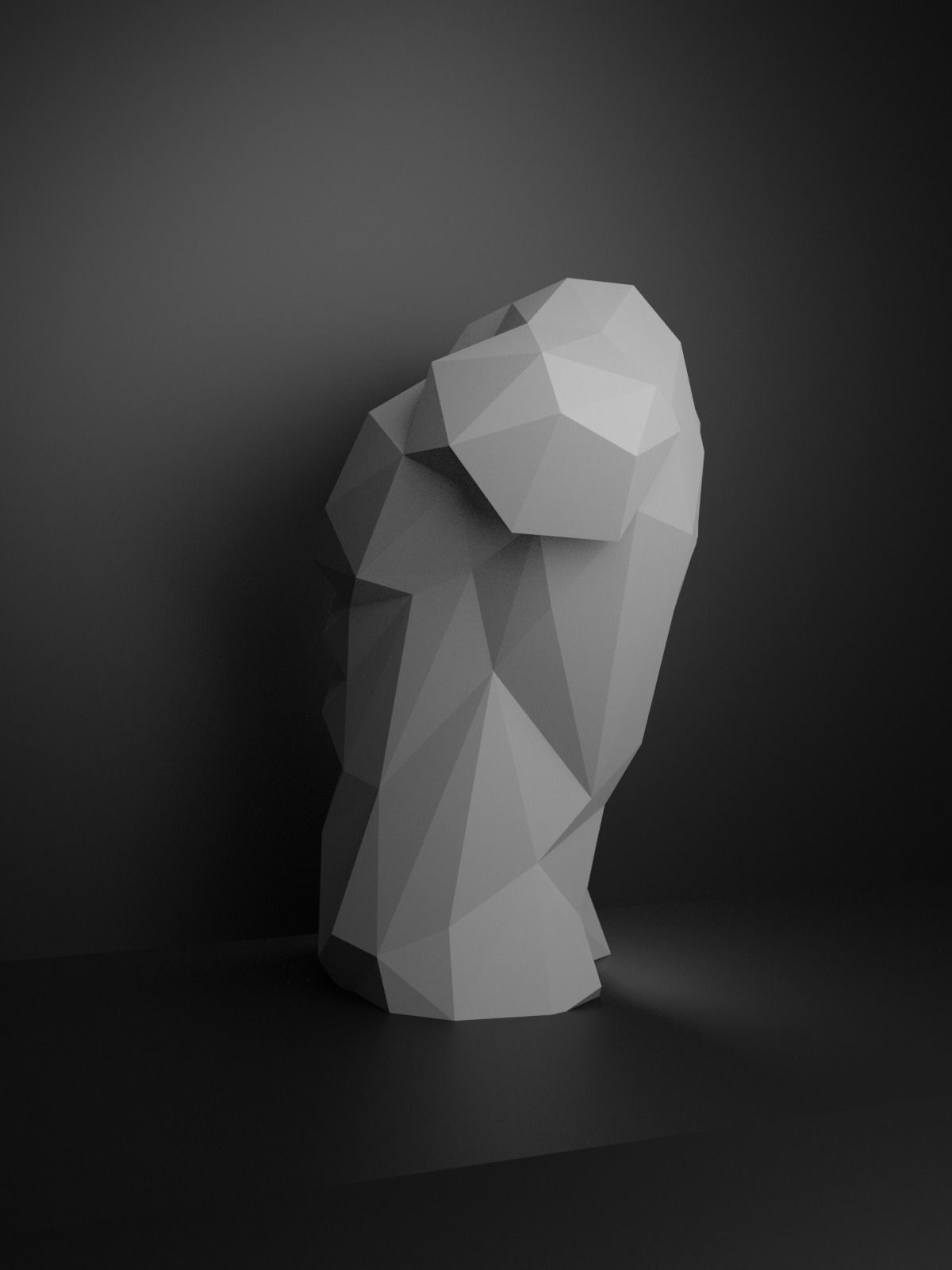Low Poly Male Torso 3D print model_16