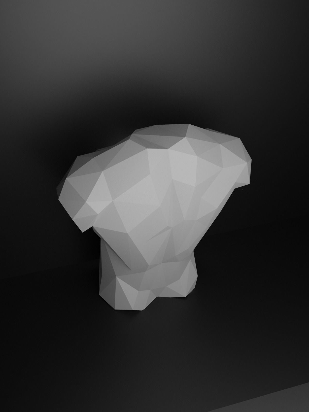 Low Poly Male Torso 3D print model_4