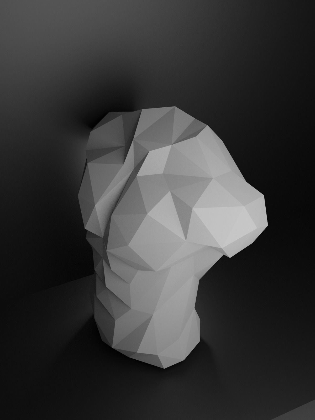 Low Poly Male Torso 3D print model_5