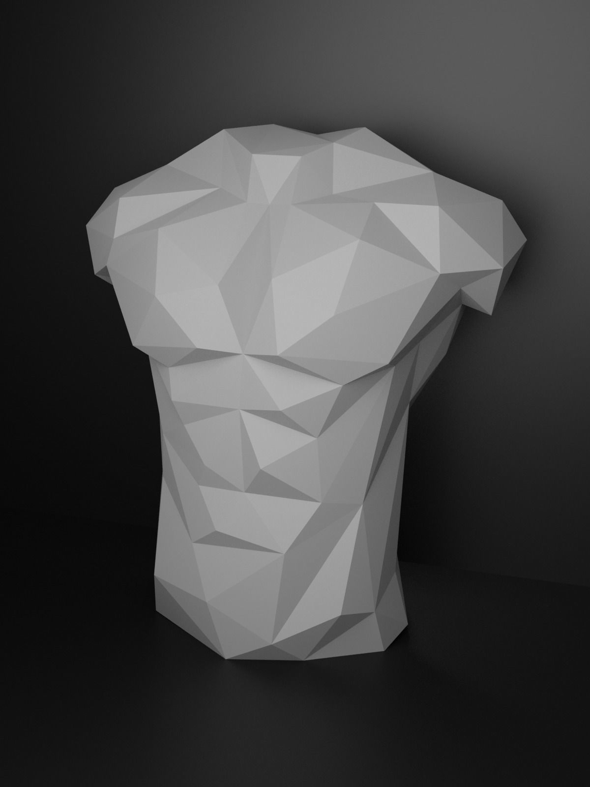Low Poly Male Torso 3D print model_10