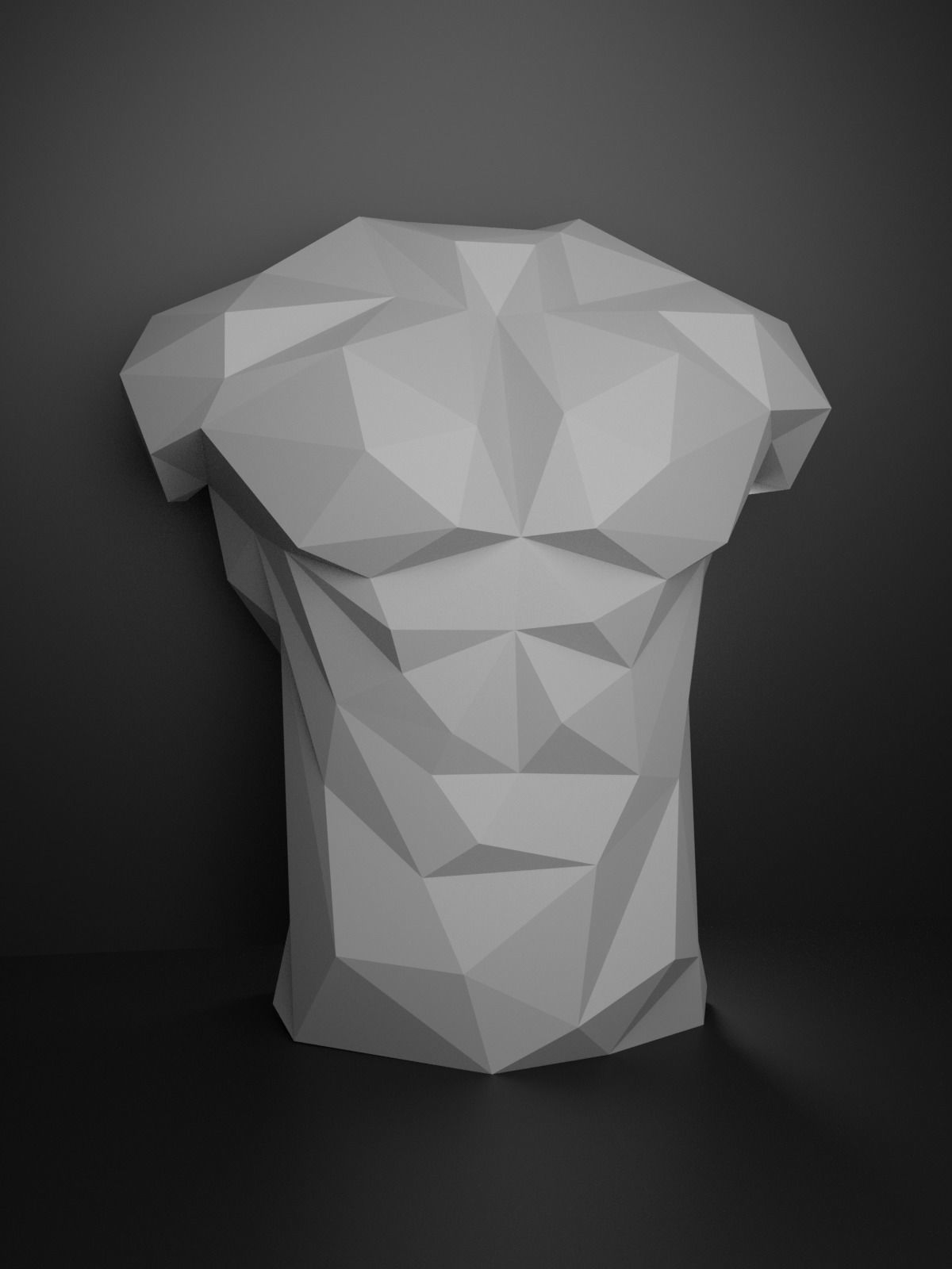 Low Poly Male Torso 3D print model_2