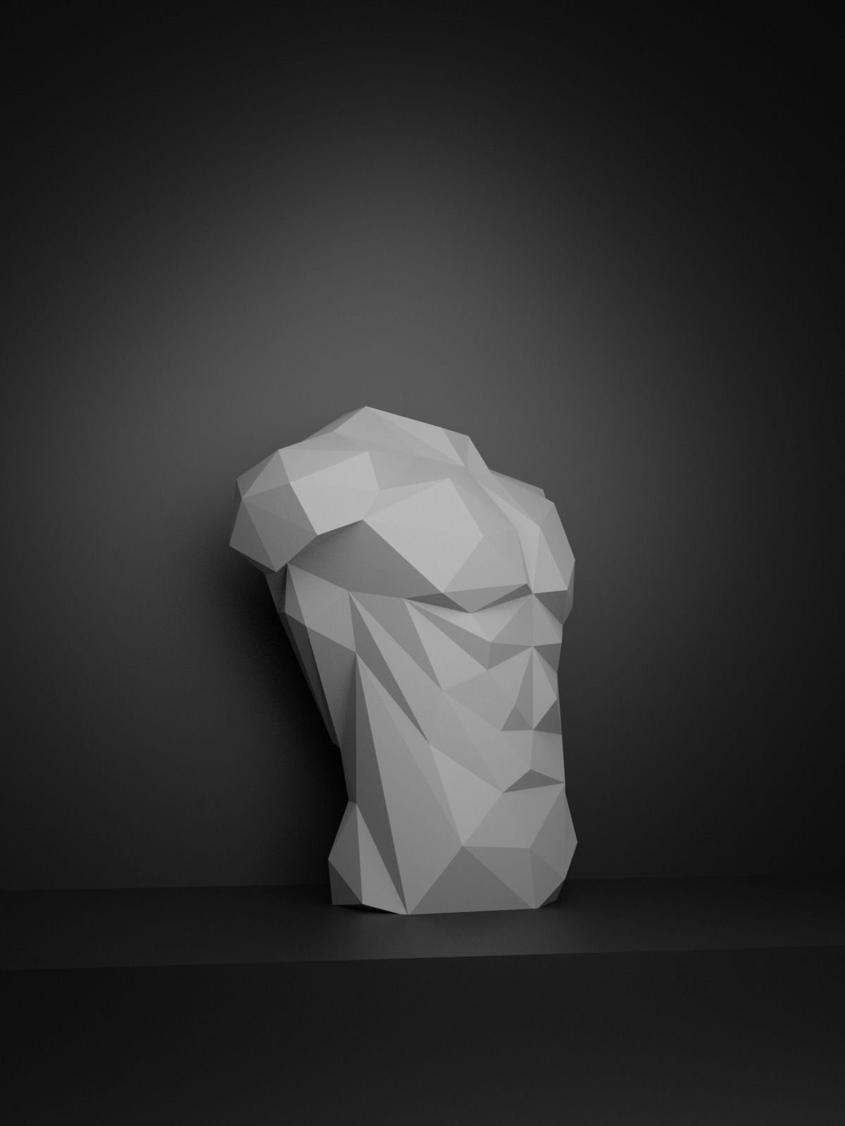 Low Poly Male Torso 3D print model_17