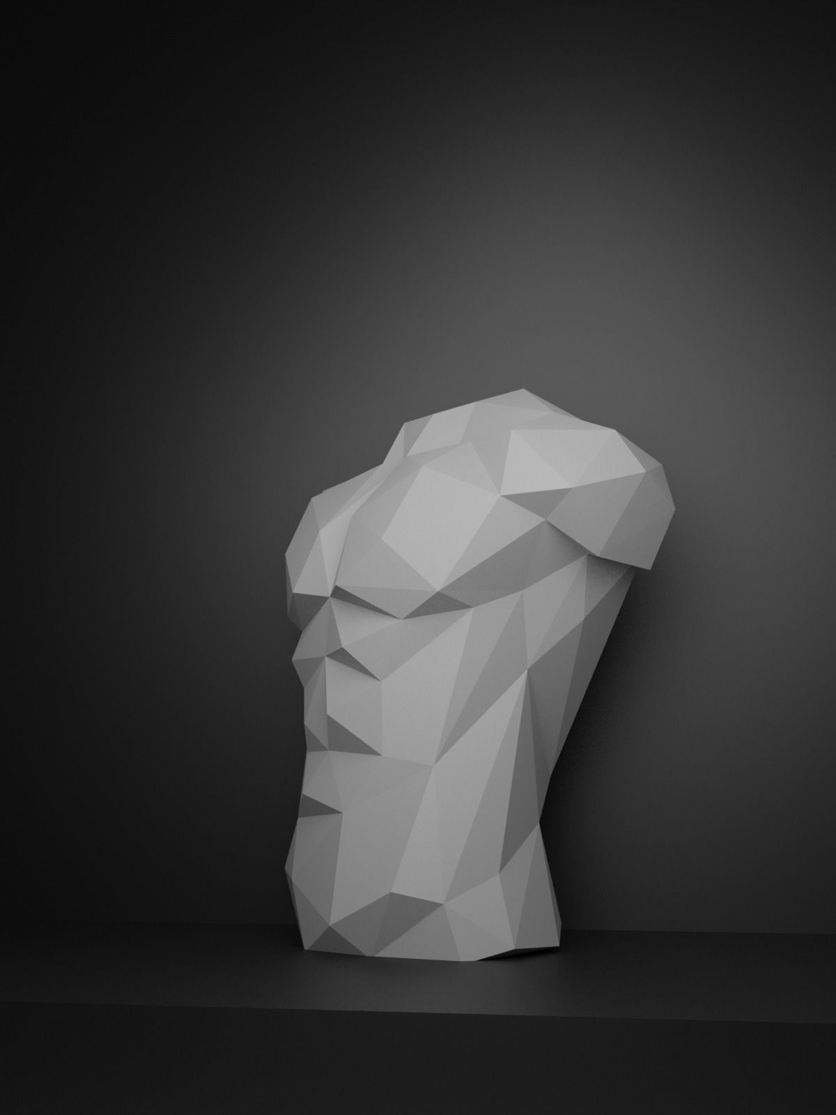 Low Poly Male Torso 3D print model_9