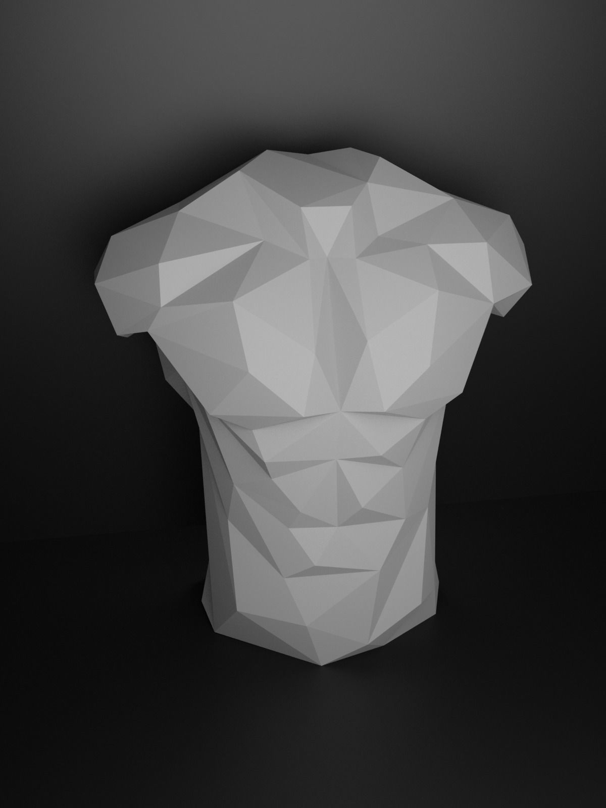 Low Poly Male Torso 3D print model_12