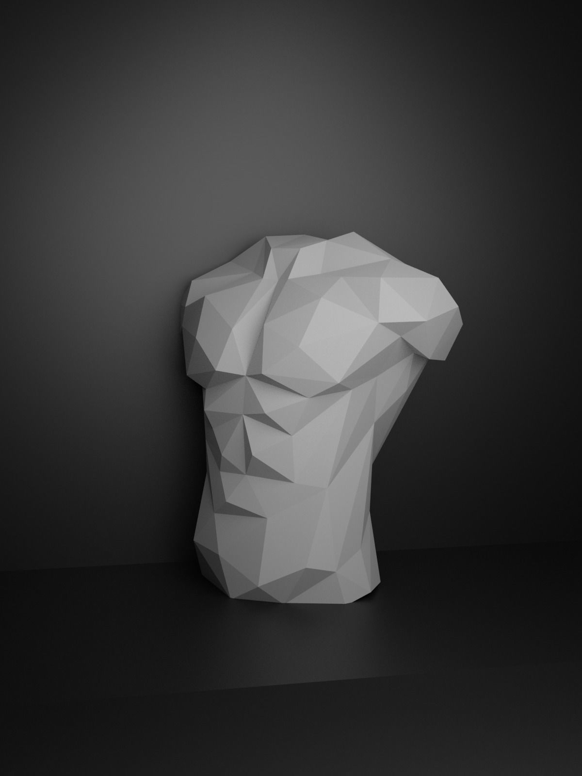 Low Poly Male Torso 3D print model_1