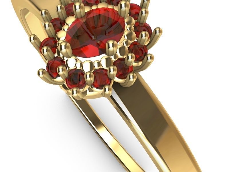 oval cluster ring stl verified 3D print model_19